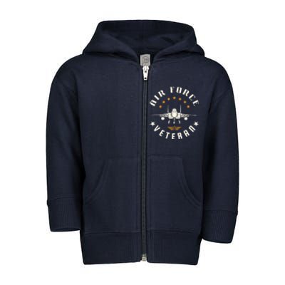 Proud US Air Force Veteran Toddler Zip Fleece Hoodie