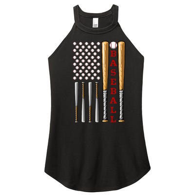 Patriotic Us American Baseball Flag Vintage Baseball Flag Women's Perfect Tri Rocker Tank