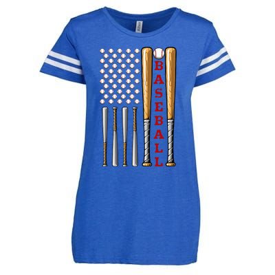 Patriotic Us American Baseball Flag Vintage Baseball Flag Enza Ladies Jersey Football T-Shirt