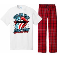 Patriotic Usa American Flag Lips Give Em That Hawk Tuah Spit On That Thang Pajama Set