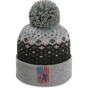 Pickleball Usa American Flag Pickle Ball Player The Baniff Cuffed Pom Beanie