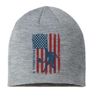 Pickleball Usa American Flag Pickle Ball Player Sustainable Beanie