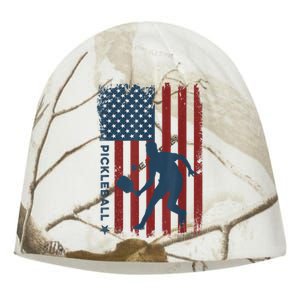 Pickleball Usa American Flag Pickle Ball Player Kati - Camo Knit Beanie