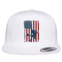 Pickleball Usa American Flag Pickle Ball Player Flat Bill Trucker Hat