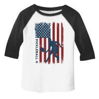 Pickleball Usa American Flag Pickle Ball Player Toddler Fine Jersey T-Shirt