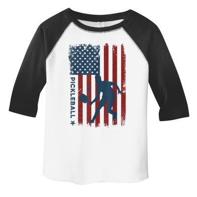 Pickleball Usa American Flag Pickle Ball Player Toddler Fine Jersey T-Shirt