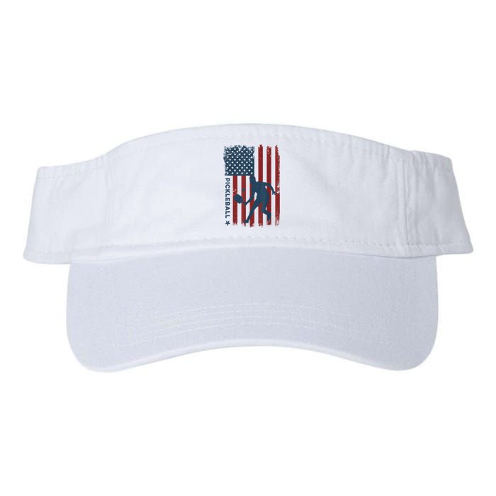 Pickleball Usa American Flag Pickle Ball Player Valucap Bio-Washed Visor