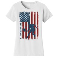 Pickleball Usa American Flag Pickle Ball Player Women's T-Shirt