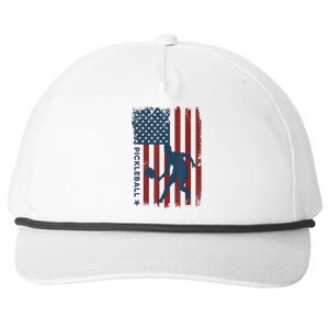 Pickleball Usa American Flag Pickle Ball Player Snapback Five-Panel Rope Hat