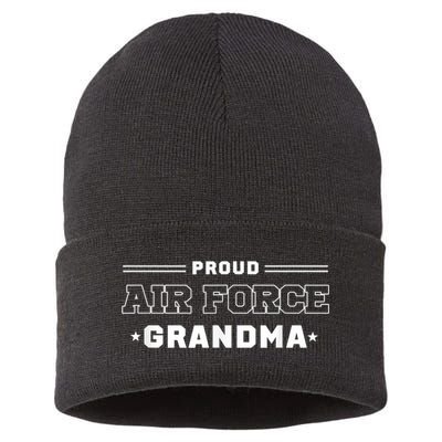 Proud US Air Force Grandma Military Pride Sustainable Knit Beanie