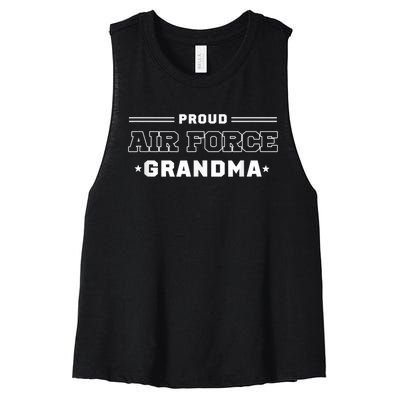 Proud US Air Force Grandma Military Pride Women's Racerback Cropped Tank