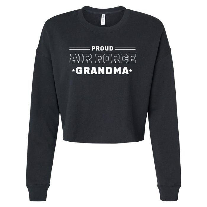 Proud US Air Force Grandma Military Pride Cropped Pullover Crew