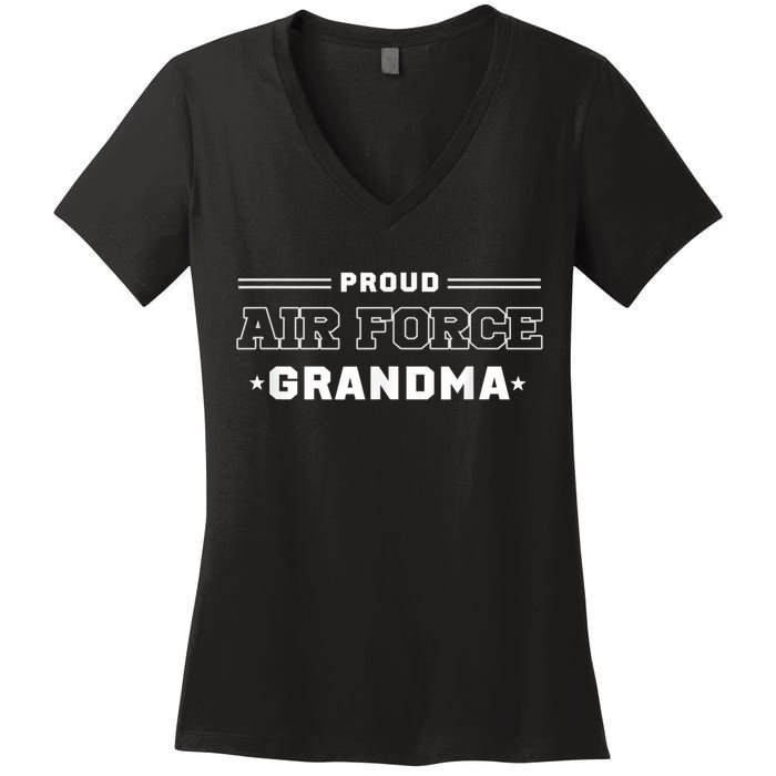 Proud US Air Force Grandma Military Pride Women's V-Neck T-Shirt