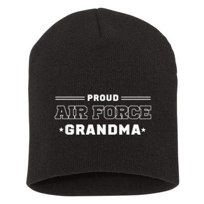 Proud US Air Force Grandma Military Pride Short Acrylic Beanie