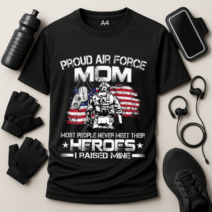 Proud U.S. Air Force Mom I Raised My Heroes Cooling Performance Crew T-Shirt