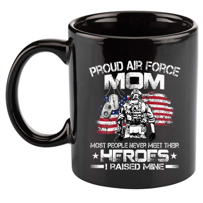 Proud U.S. Air Force Mom I Raised My Heroes 11oz C Handle Ceramic Mug