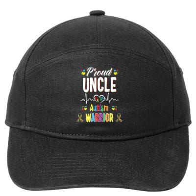 proud uncle autism warrior awareness ribbon autistic gift 7-Panel Snapback Hat