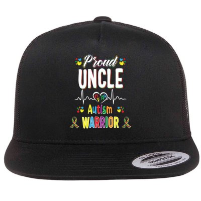 proud uncle autism warrior awareness ribbon autistic gift Flat Bill Trucker Hat