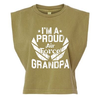 Proud Us Air Force Grandpa Veteran Granddad Grandfather Garment-Dyed Women's Muscle Tee