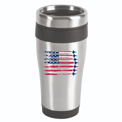 Patriotic USA American Flag Air Show Jets 16oz Travel Tumbler