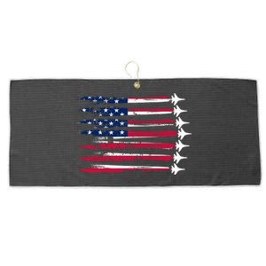 Patriotic USA American Flag Air Show Jets Large Microfiber Waffle Golf Towel