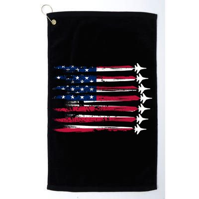 Patriotic USA American Flag Air Show Jets Golf Towel