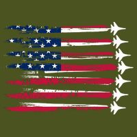 Patriotic USA American Flag Air Show Jets Backpack