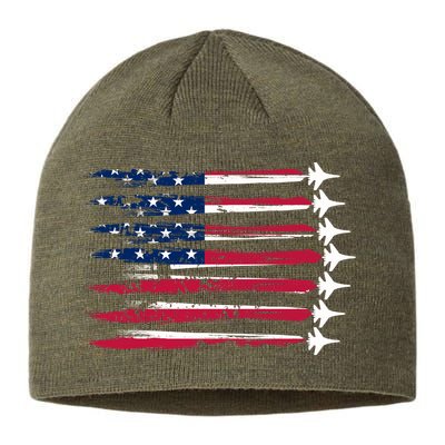 Patriotic USA American Flag Air Show Jets Sustainable Beanie
