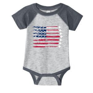 Patriotic USA American Flag Air Show Jets Infant Baby Jersey Bodysuit