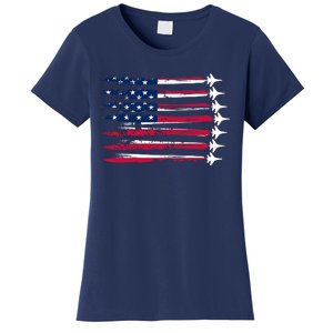 Patriotic USA American Flag Air Show Jets Women's T-Shirt