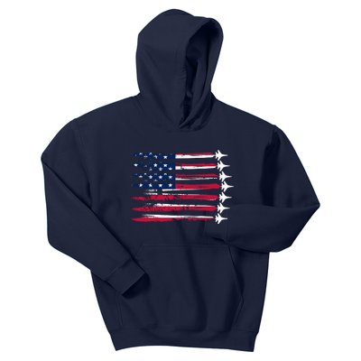 Patriotic USA American Flag Air Show Jets Kids Hoodie