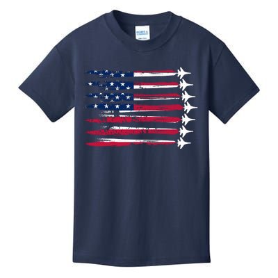 Patriotic USA American Flag Air Show Jets Kids T-Shirt