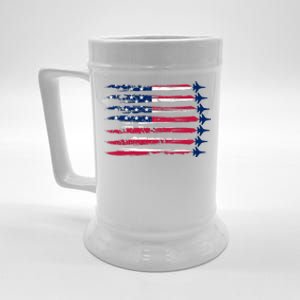 Patriotic USA American Flag Air Show Jets Beer Stein