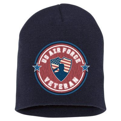 Proud US Air Force Veteran Short Acrylic Beanie