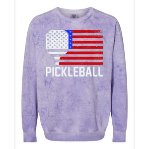 Pickeball USA American Flag Colorblast Crewneck Sweatshirt