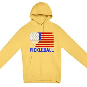 Pickeball USA American Flag Premium Pullover Hoodie