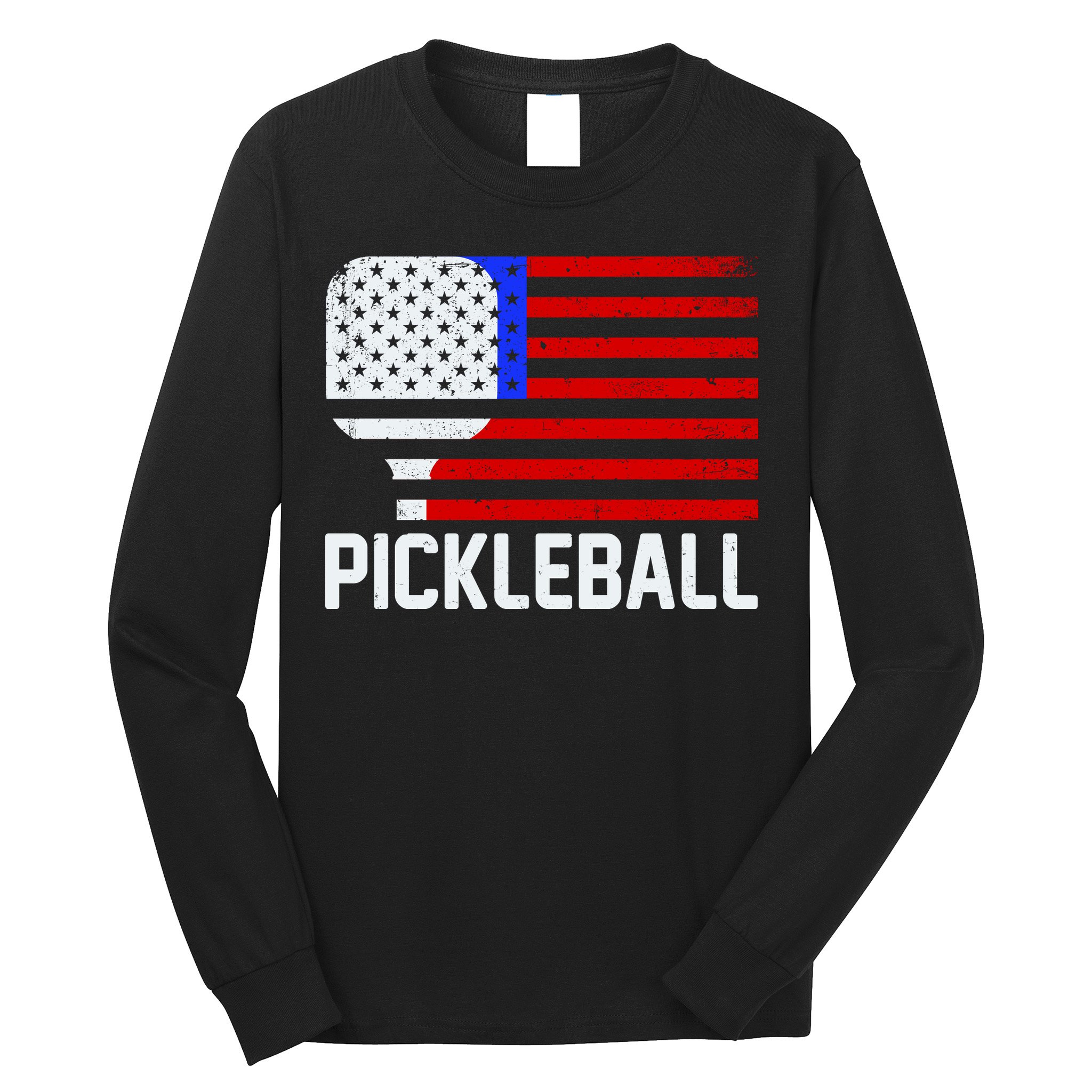 Pickeball USA American Flag Long Sleeve Shirt