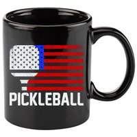 Pickeball USA American Flag 11oz C Handle Ceramic Mug
