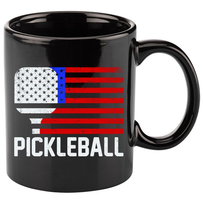 Pickeball USA American Flag 11oz C Handle Ceramic Mug