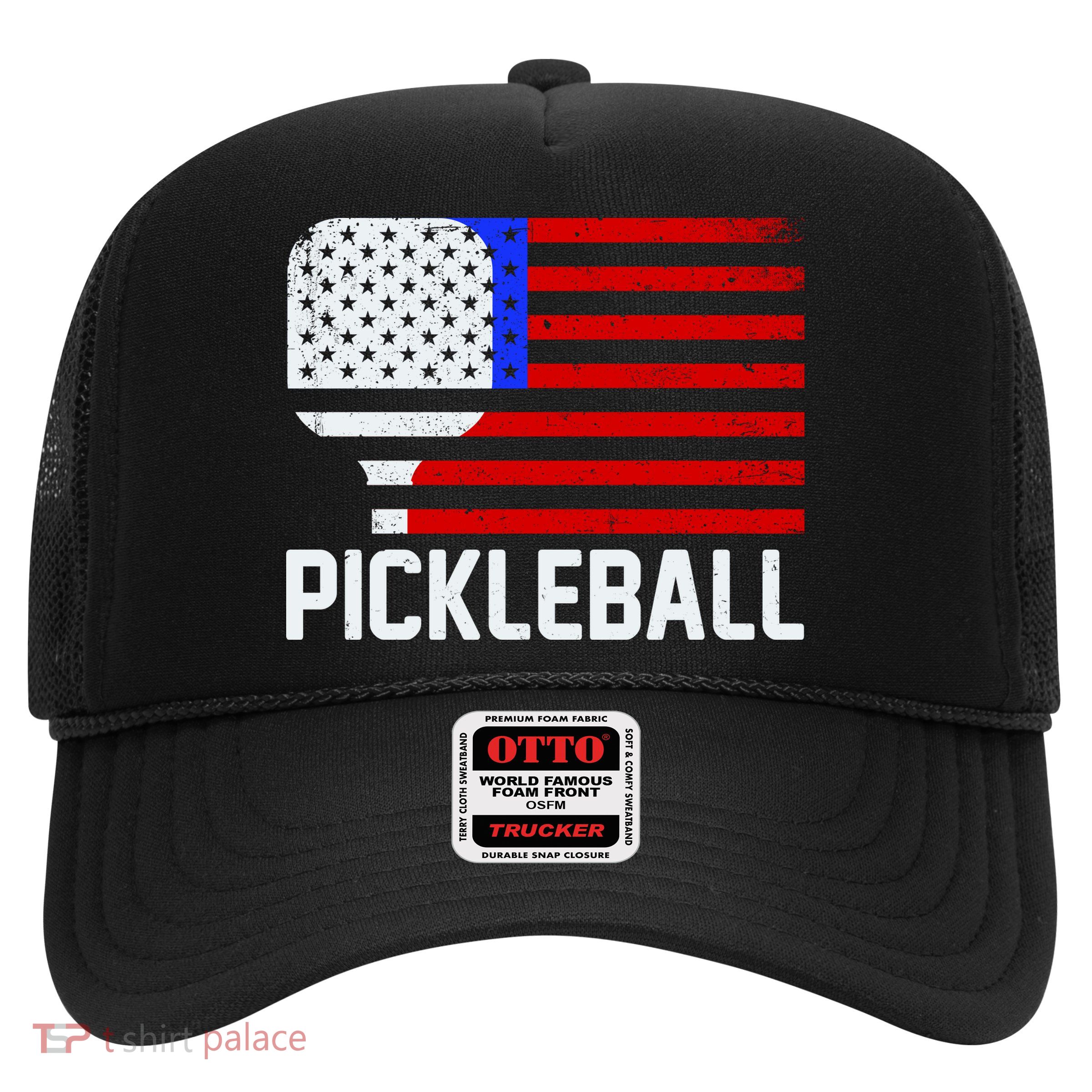Pickeball USA American Flag Trucker Hat
