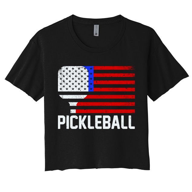 Pickeball USA American Flag Crop Top