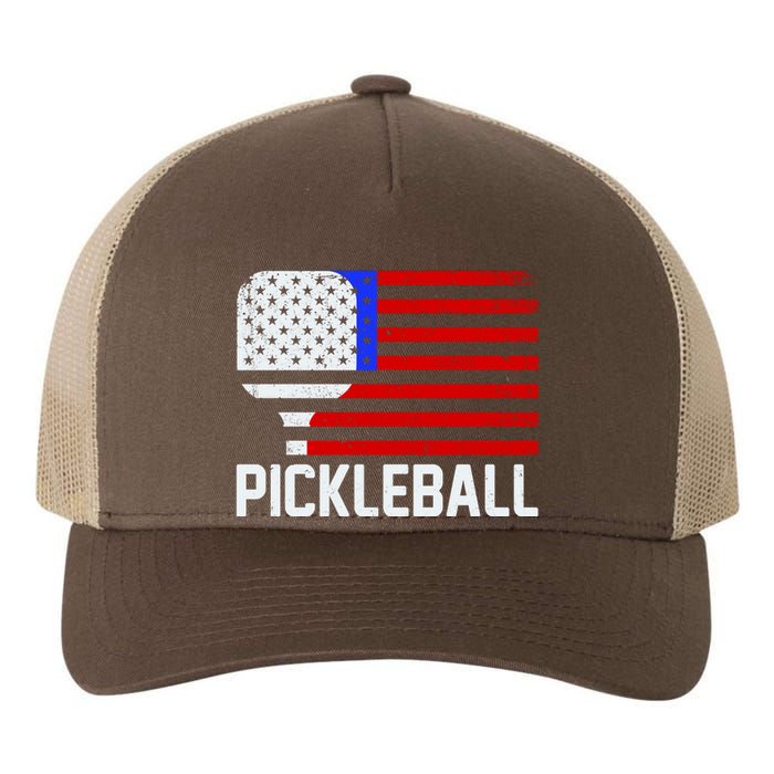 Pickeball USA American Flag Yupoong Adult 5-Panel Trucker Hat