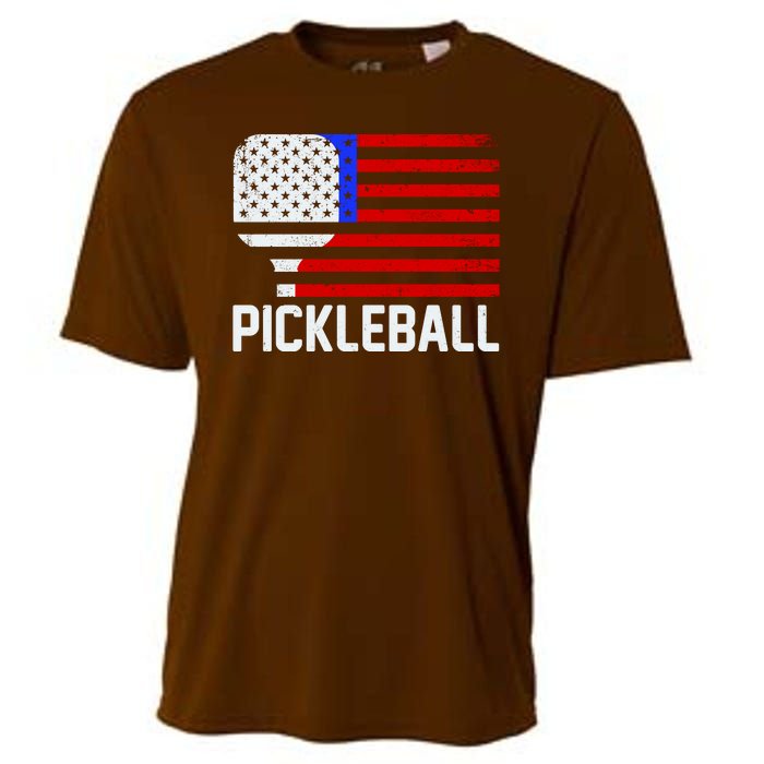 Pickeball USA American Flag Cooling Performance Crew T-Shirt