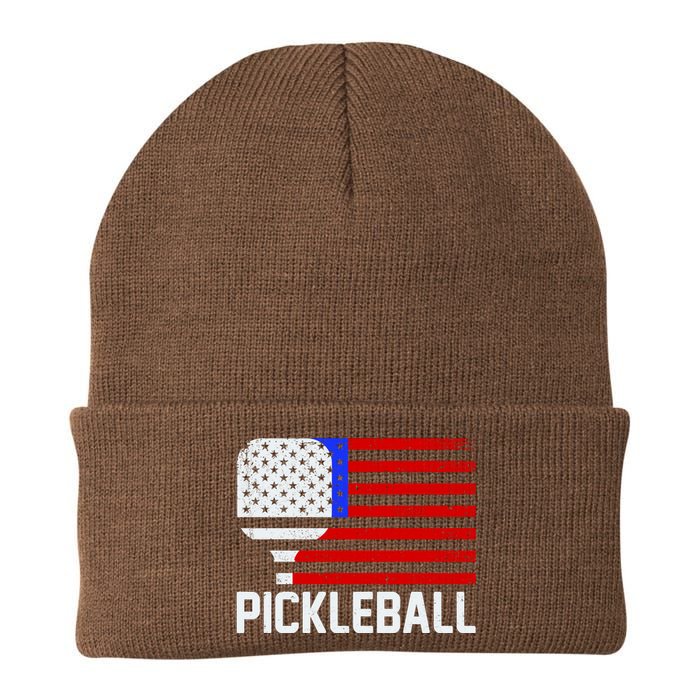 Pickeball USA American Flag Knit Cap Winter Beanie