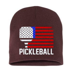 Pickeball USA American Flag Short Acrylic Beanie