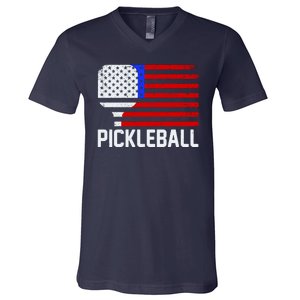 Pickeball USA American Flag V-Neck T-Shirt