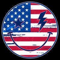 Patriotic USA American Flag Smiley Emoji Cooling Performance Crew T-Shirt
