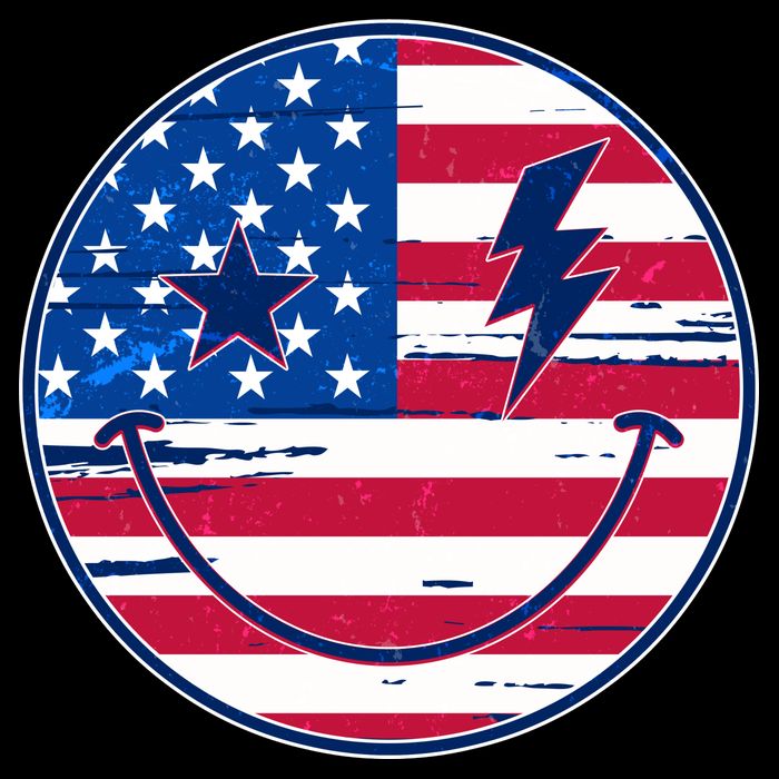 Patriotic USA American Flag Smiley Emoji Cooling Performance Crew T-Shirt
