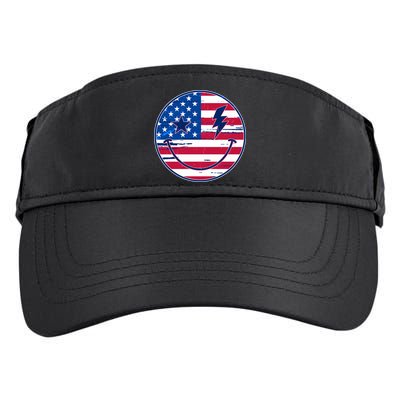 Patriotic USA American Flag Smiley Emoji Adult Drive Performance Visor