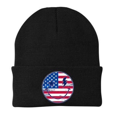 Patriotic USA American Flag Smiley Emoji Beanie